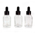 30ml square clear essential oil glass bottle with dropper lid